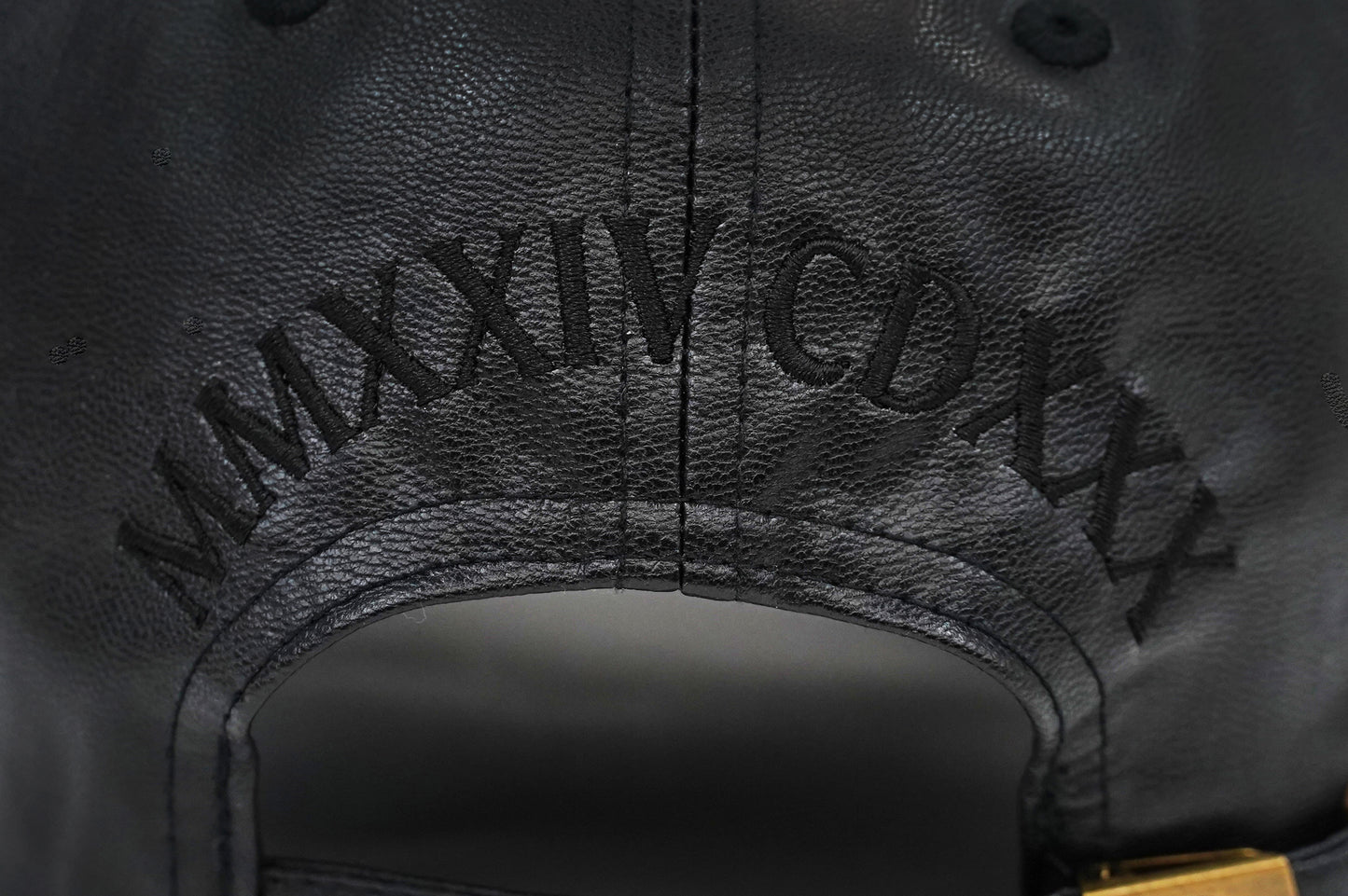 Embroidered PU Leather Cap